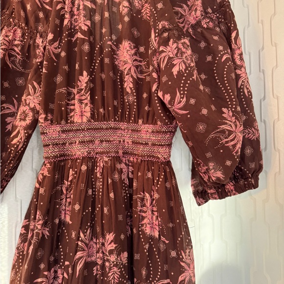 Free People Floral Pink and Burgandy Maxi Dress- Size S - Picture 9 of 13